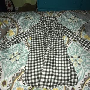 Army Green Gingham button-up dress